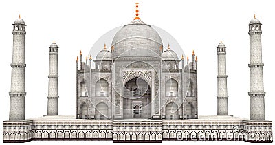Ancient Taj Mahal Illustration Isolated Stock Photo