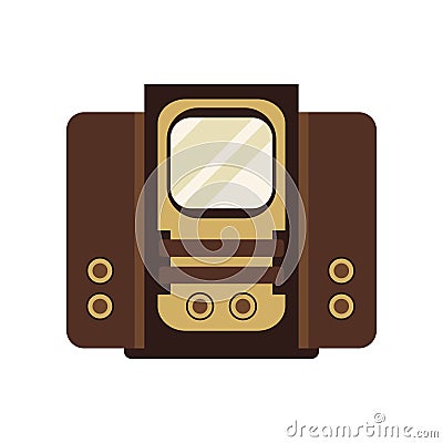 Ancient television receiver vector Illustration on a white background Vector Illustration