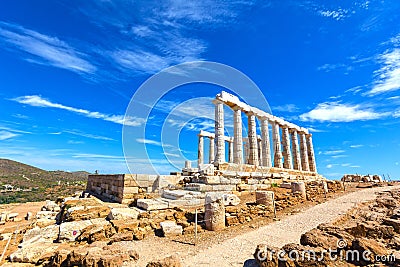 Ancient temple of Poseidon Stock Photo
