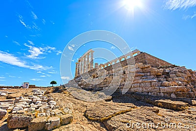 Ancient temple of Poseidon Editorial Stock Photo
