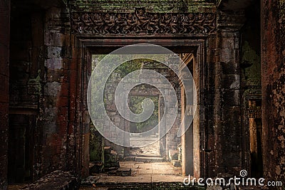 Ancient Temple Ruins of Pre Khan, Cambodia Stock Photo