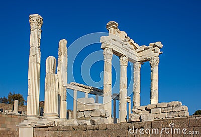 Ancient temple of Trajan Stock Photo
