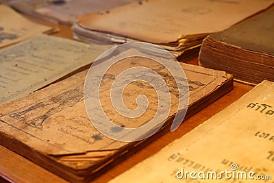 Ancient text book Editorial Stock Photo
