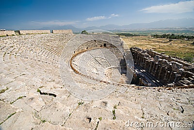 Ancient theater in Pamukkale (ancient Hierapolis), Turkey Stock Photo