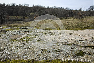 Ancient Thracian dolmen Nachevi Chairi, Hlyabovo, Bulgaria Stock Photo