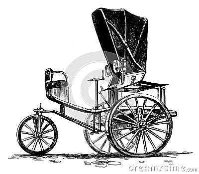 Ancient three-wheeled car Stock Photo