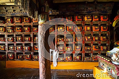 The ancient Tibetan buddhist library Stock Photo