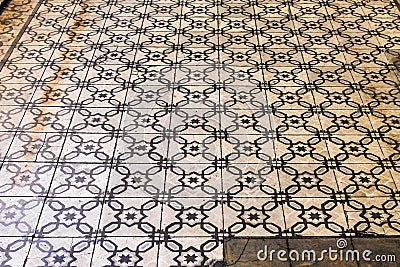 Ancient Tile Background Tiled Ancient Floral Stock Photo