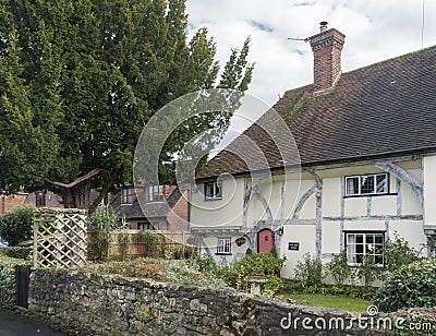 Ancient Timber Framed Cottage Editorial Stock Photo