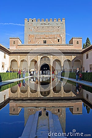 Ancient tower in the Alhambra Palace in spain Stock Photo