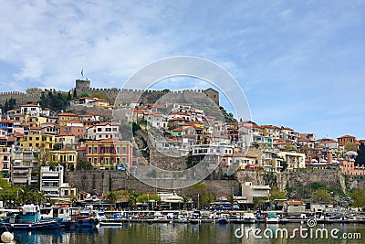 Ancient town and historic fortress of Kavala, Greece Editorial Stock Photo