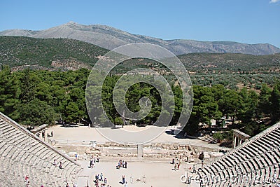 The ancient town of Mycenae on the peninsula Peloponnese. Greece. 06. 19. 2014. Landscape of the ruins of ancient Greek architectu Stock Photo