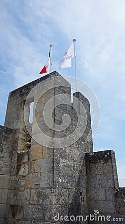 Ancient Traditional Gothic Castle Tower in France Stock Photo