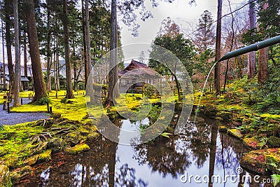 JP Ohara sanzen in pond pipe Stock Photo