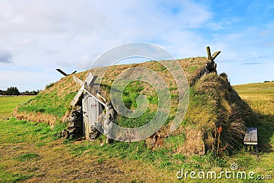 Ancient traditional turf house in Iceland Stock Photo