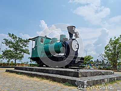 An ancient train from the Dutch era which functions as a monument Stock Photo