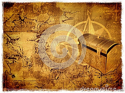 Ancient treasure map Stock Photo