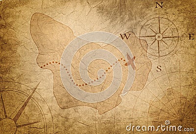 Ancient treasure map Stock Photo