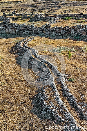 Ancient trench for thermal water Stock Photo