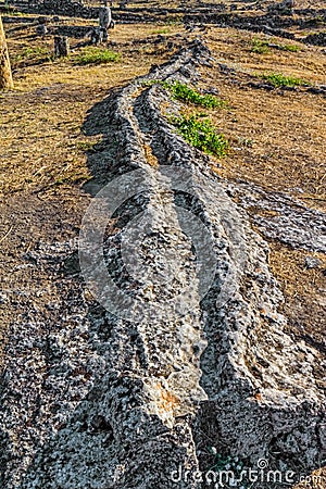 Ancient trench for thermal water Stock Photo