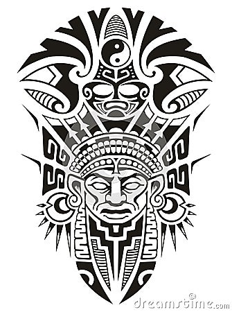 Ancient Tribal mask vector illustration Vector Illustration