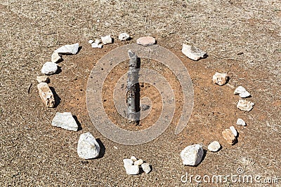 Ancient tribe cult ground Stock Photo