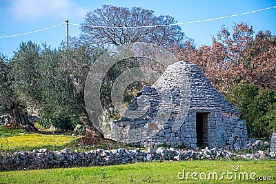 Old houses Trulli in Puglia, Italy, Europe Stock Photo