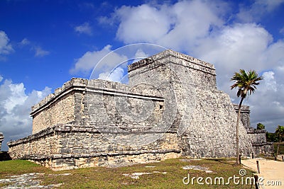 Ancient Tulum Mayan ruins Mexico Quintana Roo Stock Photo