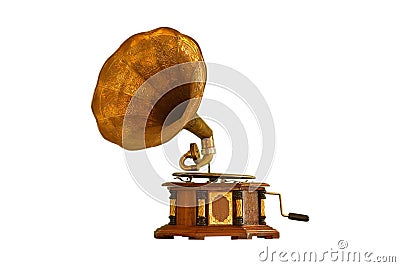 Ancient Turntables isolated on the white background. Clipping p Stock Photo