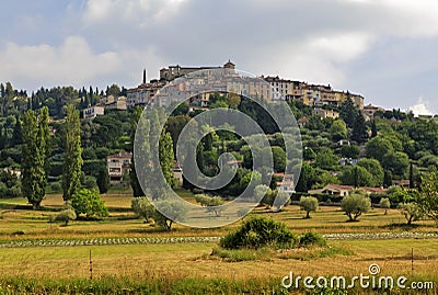 Ancient Turrets and Towers of the Beautiful Medieval French Mountain Village of Callian Stock Photo