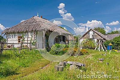 An ancient Ukrainian farm-stead Stock Photo