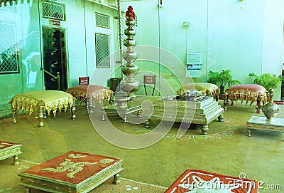 The ancient utensils used by the then king ,now opened for tourist at Rajasthan in India. Editorial Stock Photo