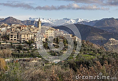 The ancient village of Le Broc in the Maritime Alpes Stock Photo