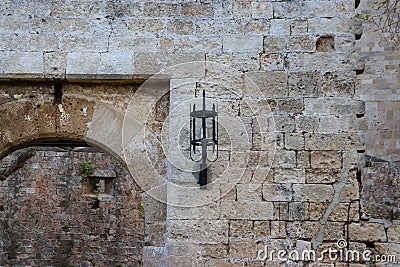 Ancient vintage medieval design style wall lamp Stock Photo