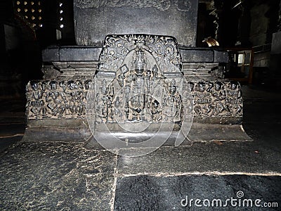 Ancient Vishnu sculpture panel Stock Photo
