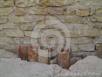 Ancient wall flues Stock Photo
