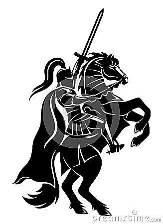 Ancient warrior on horseback. Vector Illustration