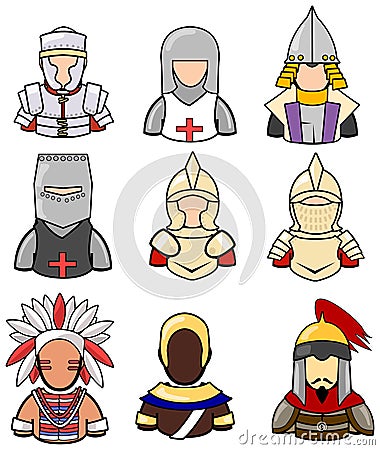 Ancient warrior icon collection set 2 Stock Photo