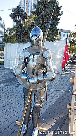 Ancient warrior uniforms knightly armor. Stock Photo