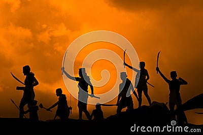 The ancient warriors of Thailand Stock Photo