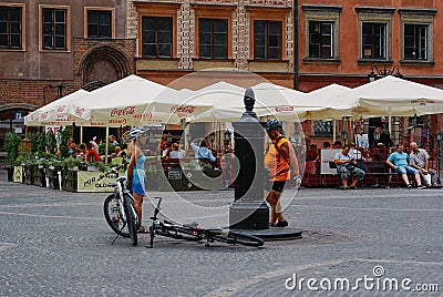 Ancient water column at Old Town Market Square Editorial Stock Photo