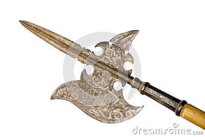 The ancient weapon - Austrian infantry halberd Stock Photo