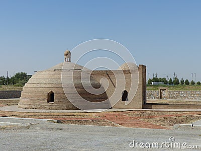 Ancient well water to Sardoba in the desert of Uzbekistan. Editorial Stock Photo