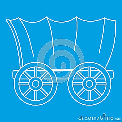 Ancient western covered wagon icon, outline style Vector Illustration