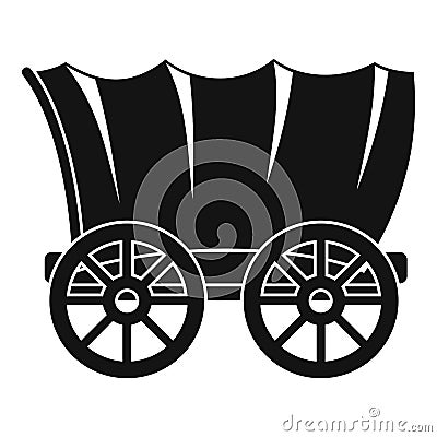 Ancient western covered wagon icon, simple style Vector Illustration