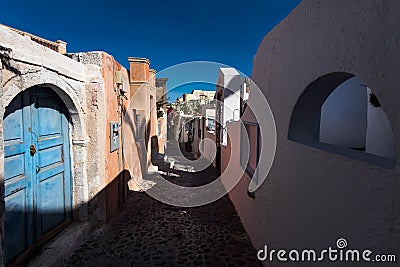 White city Oia of Santorini. Greece. Stock Photo