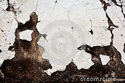 Ancient white clay wall Stock Photo