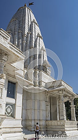 The ancient white marble temple of Lakshmi Narayana. Editorial Stock Photo