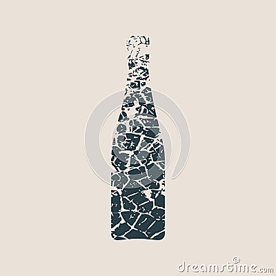 Ancient wine bottle cannon Vector Illustration