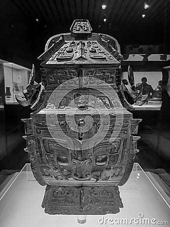 Ancient wine container exhibition picture Editorial Stock Photo